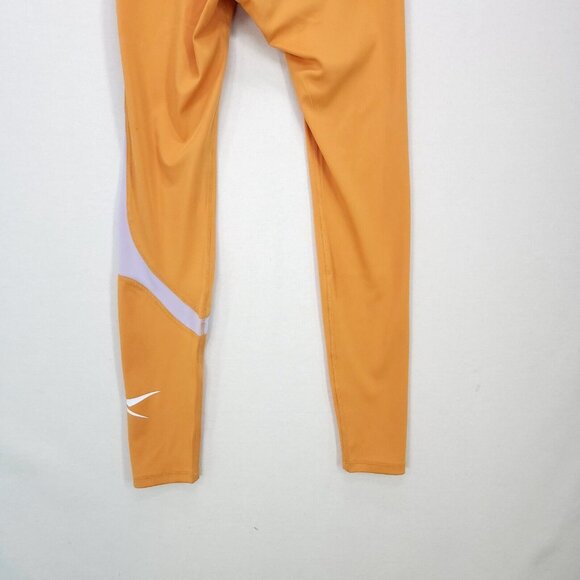 Reebok Women's Tights WOR Big Logo Size Small Workout Comfort Training Orange - Picture 5 of 16